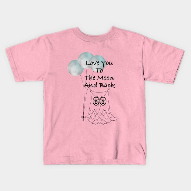 To The Moon Owl Kids T-Shirt by SartorisArt1